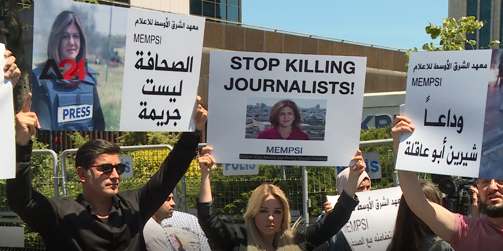 Turkey – Journalists in Istanbul protest the killing of Shireen Abu Aqleh