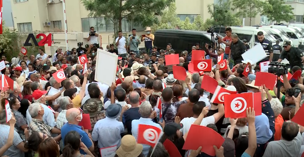 Tunisia – Tunisian Free Constitutional Party protest against new constitution
